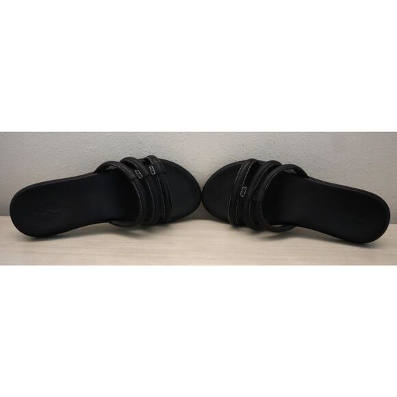 Olukai 20514-4040 Women's Sz 9W Black Leather Tiare Slide Sandals - Picture 13 of 14